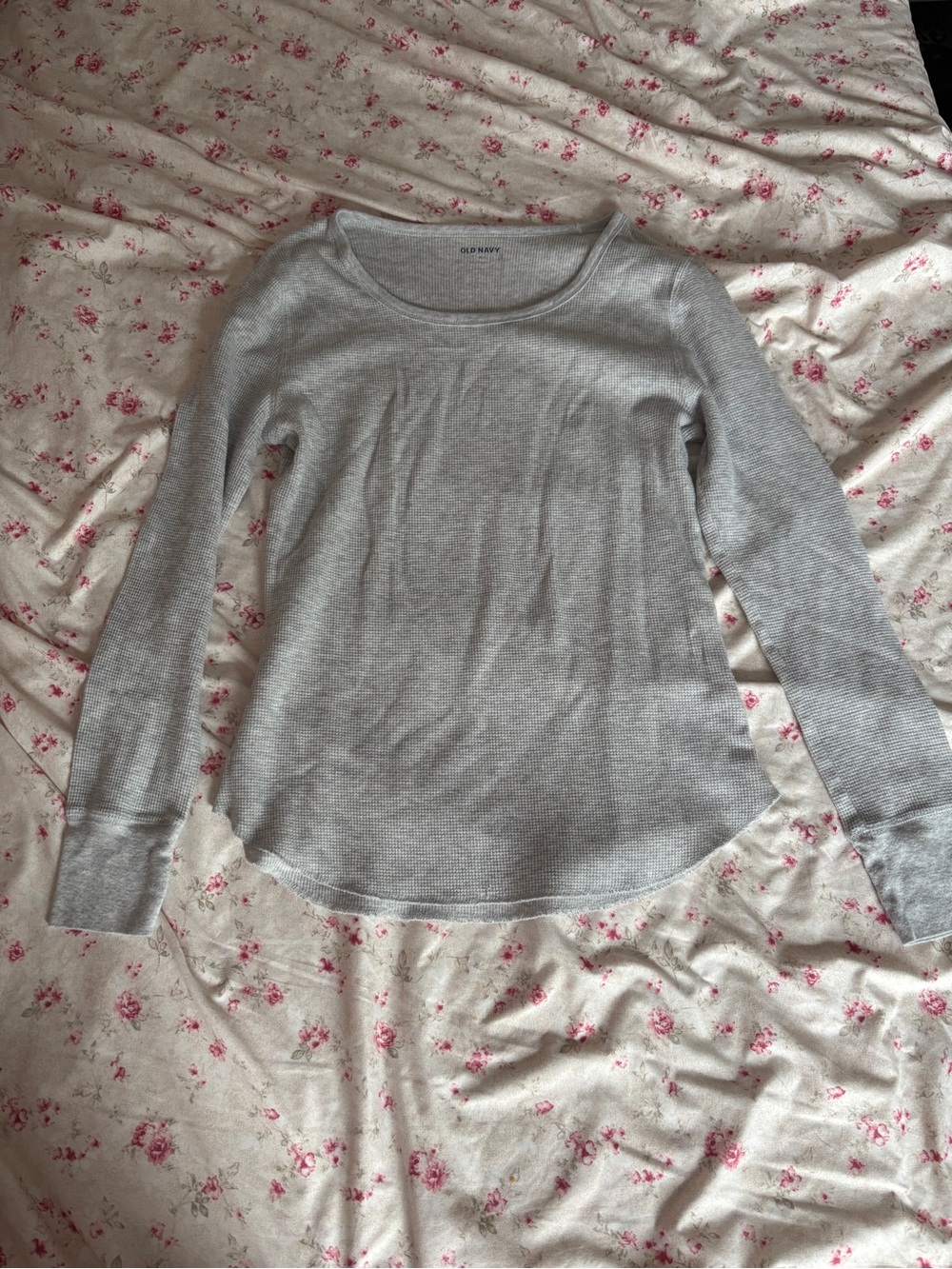 Light Grey Old Navy Waffle Long-Sleeve